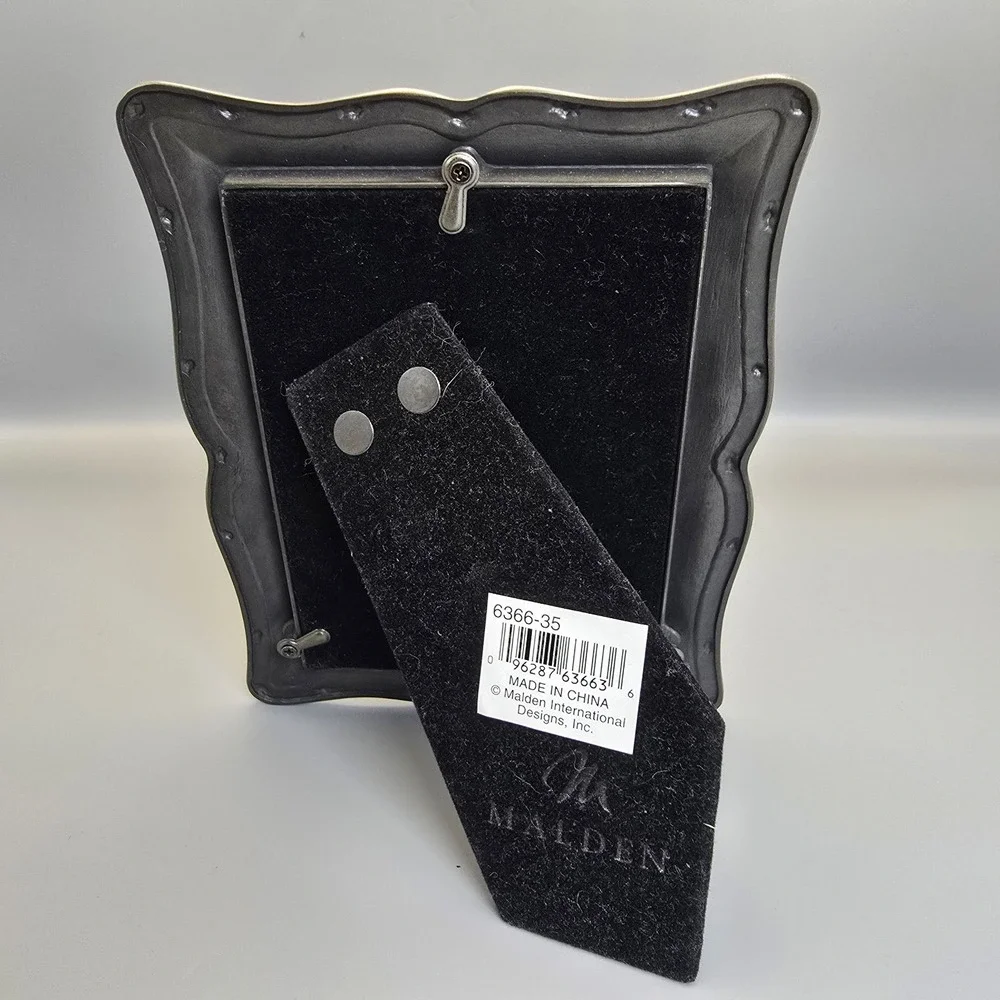 Malden Ornate Silver Tone Photo Frame Floral Border Holds 3.5